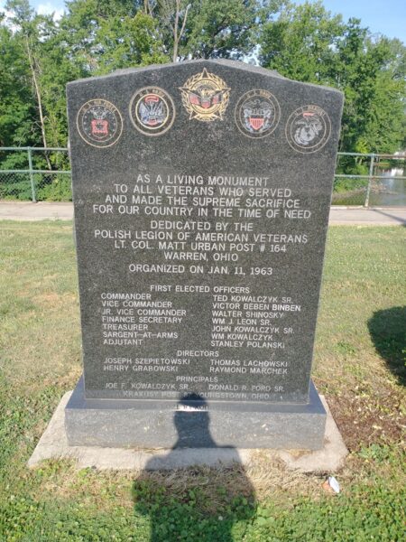 POLISH LEGION OF AMERICAN VETERANS MEMORIAL FRONT