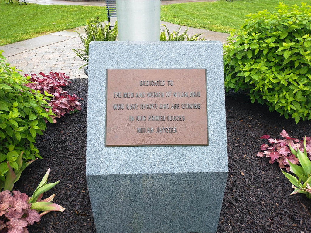 MILAN JAYCEES MEMORIAL FLAGPOLE PLAQUE