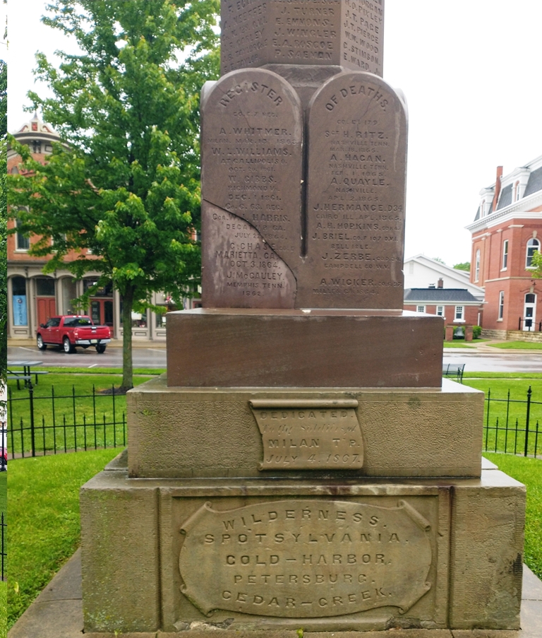 MILAN TWP. CIVIL WAR MEMORIAL SIDE B