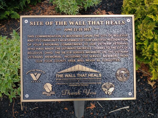 SITE OF THE WALL THAT HEALS MEMORIAL PLAQUE