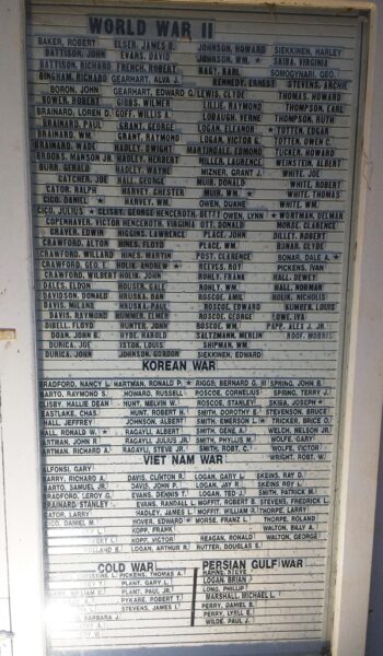 GUSTAVUS TOWNSHIP VETERANS MEMORIAL PLAQUE B