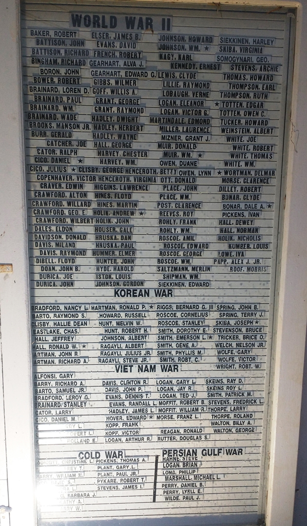 GUSTAVUS TOWNSHIP VETERANS MEMORIAL PLAQUE B