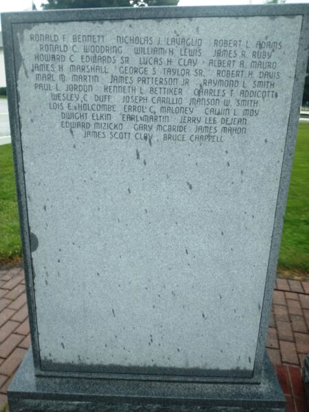 VETERANS BURIED IN FOWLER TOWNSHIP CEMETERIES MEMORIAL LEFT STONE