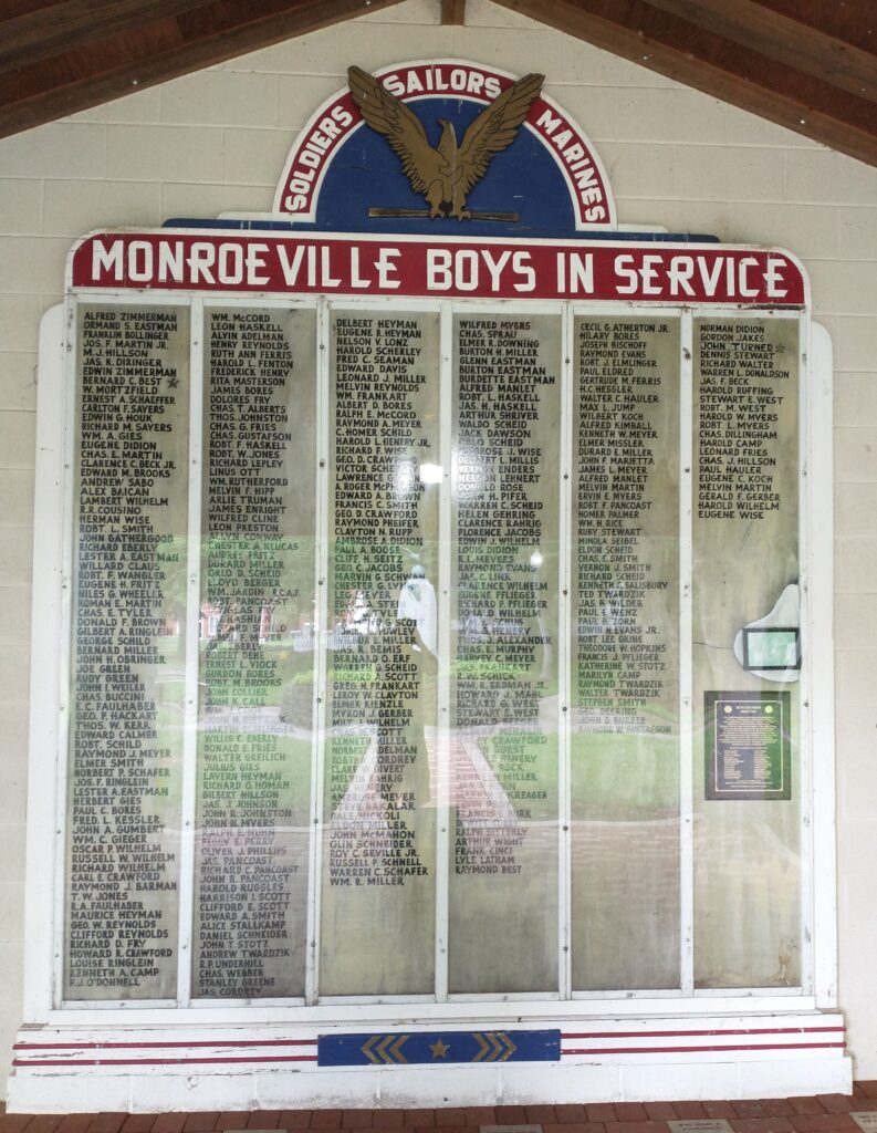 MONROEVILLE BOYS IN SERVICE WAR MEMORIAL