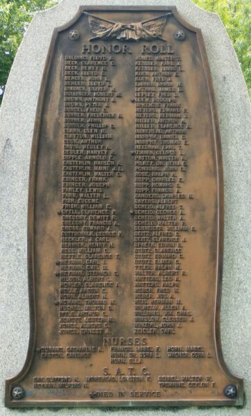 MONROEVILLE WORLD WAR VETERANS MEMORIAL PLAQUE