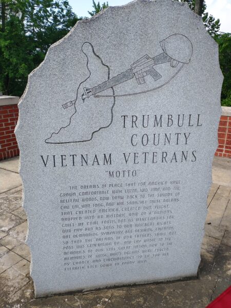 TRUMBULL COUNTY VIETNAM VETERANS MEMORIAL STONE