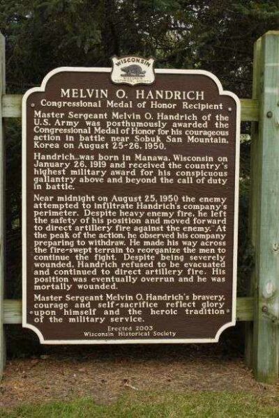 MELVIN O. HANDRICH MEDAL OF HONOR MARKER