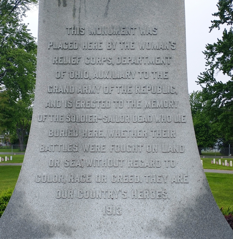 SOLDIER-SAILOR DEAD VETERANS OF ’61 TO ’65 MEMORIAL SIDE D