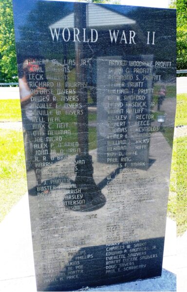 MCDOWELL COUNTY ALL VETERANS MEMORIAL STONE E