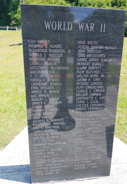 MCDOWELL COUNTY ALL VETERANS MEMORIAL STONE B