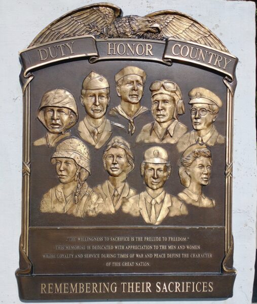OCEANA, WV DUTY HONOR COUNTRY WAR MEMORIAL PLAQUE