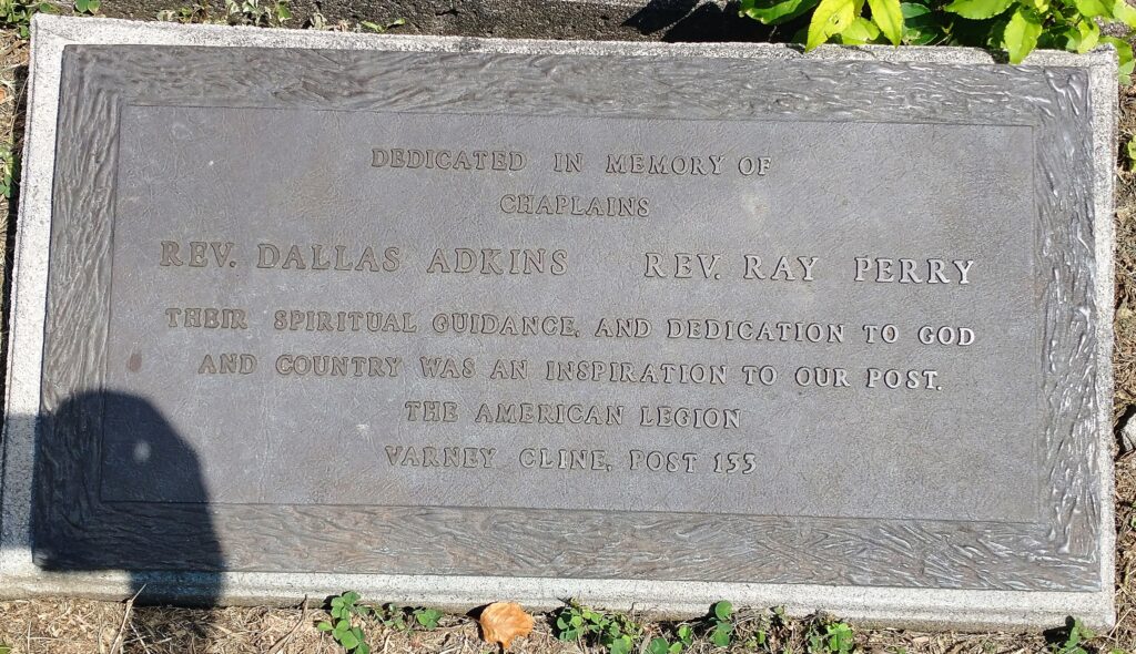 AMERICAN LEGION VARNEY CLINE POST 133 CHAPLAINS MEMORIAL TABLET