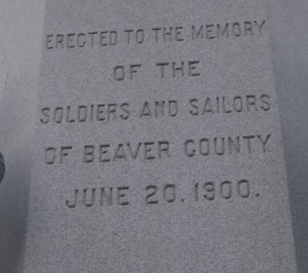 BEAVER COUNTY CIVIL WAR MEMORIAL DEDICATION STONE