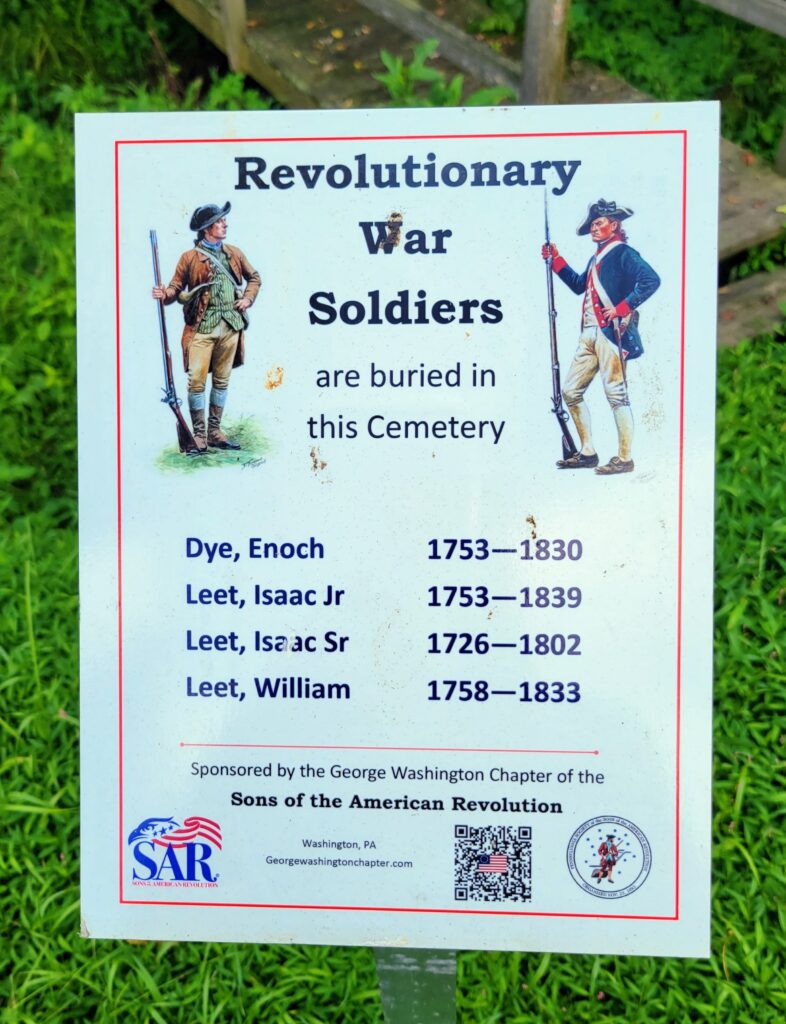 REVOLUTIONARY WAR SOLDIERS BURIED IN POINT VIEW CHURCH MEMORIAL PLAQUE