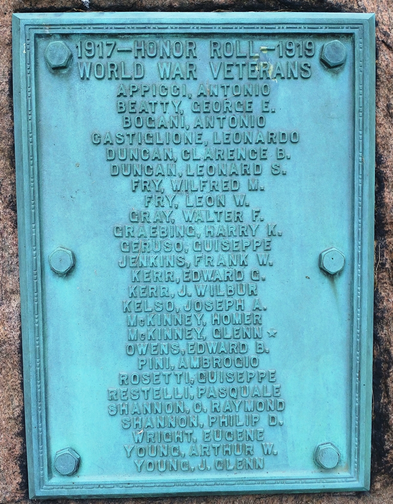 NEW GALILEE WORLD WAR VETERANS MEMORIAL PLAQUE