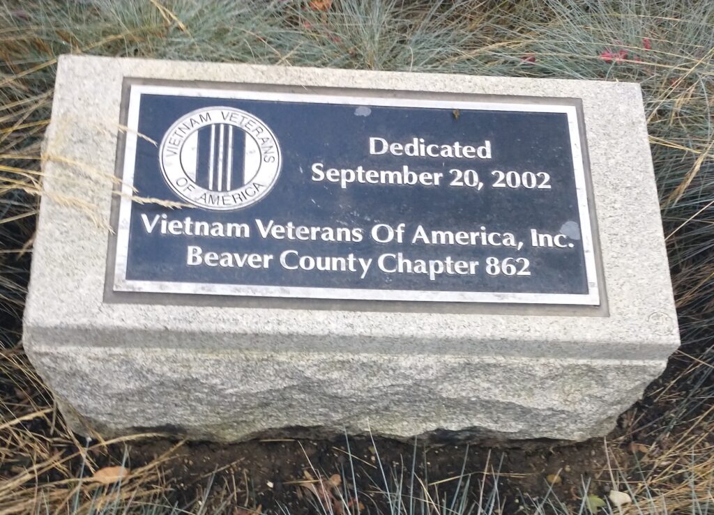 BEAVER COUNTY VIETNAM WAR VETERANS MEMORIAL DEDICATION STONE