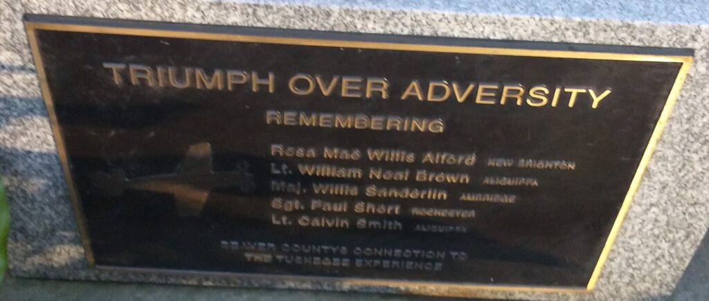 BEAVER AREA VETERANS OF WORLD WAR II MEMORIAL PLAQUE D