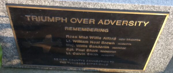 BEAVER AREA VETERANS OF WORLD WAR II MEMORIAL PLAQUE D