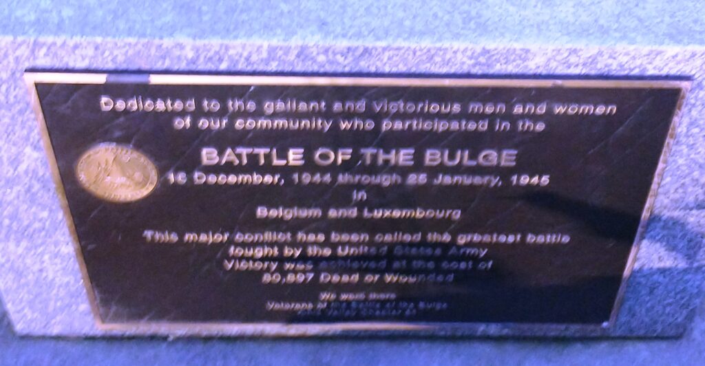 BEAVER AREA VETERANS OF WORLD WAR II MEMORIAL PLAQUE C