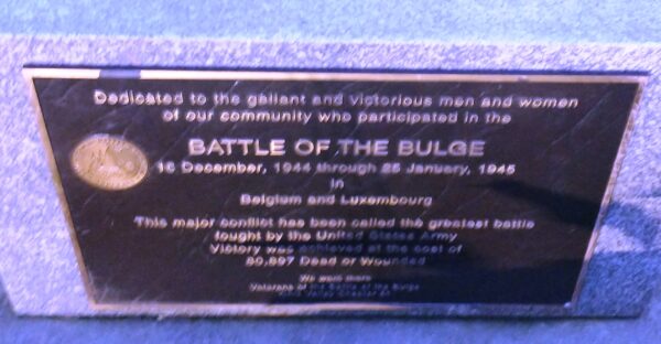 BEAVER AREA VETERANS OF WORLD WAR II MEMORIAL PLAQUE C