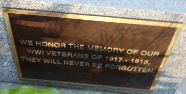 BEAVER AREA VETERANS OF WORLD WAR II MEMORIAL PLAQUE B