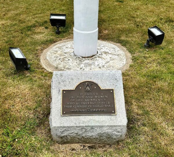 WATER MILL WORLD WAR II VETERANS MEMORIAL FLAGPOLE PLAQUE