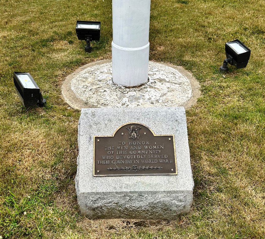 WATER MILL WORLD WAR II VETERANS MEMORIAL FLAGPOLE PLAQUE