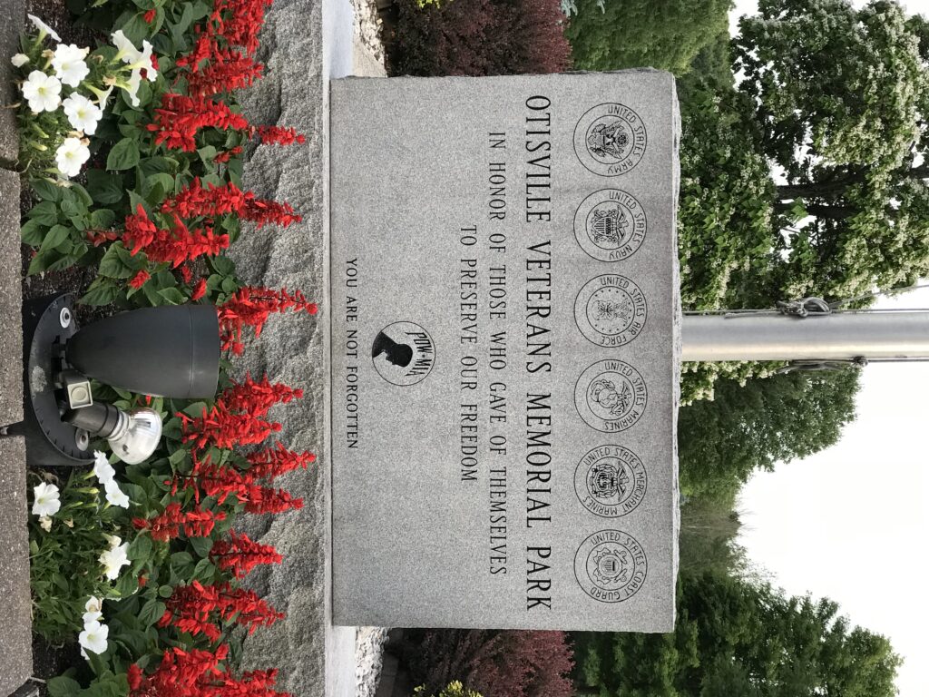 OTISVILLE VETERANS MEMORIAL PARK ENTRANCE STONE