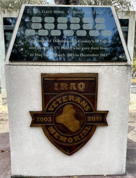 HILLSBOROUGH COUNTY IRAQ VETERANS MEMORIAL SIDE A