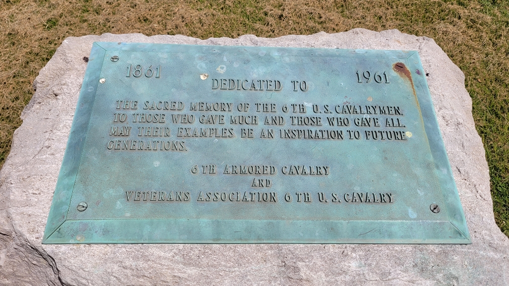 DEDICATED TO THE SACRED MEMORY OF THE 6TH U.S. CAVALRYMAN MEMORIAL PLAQUE
