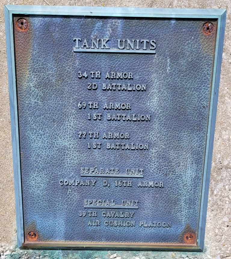 ARMOR IN VIETNAM WAR MEMORIAL PLAQUE B