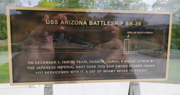 USS ARIZONA BATTLESHIP BB-39 MEMORIAL PLAQUE A