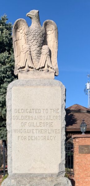 DEDICATED TO THE SOLDIERS AND SAILORS OF GILLESPIE MEMORIAL