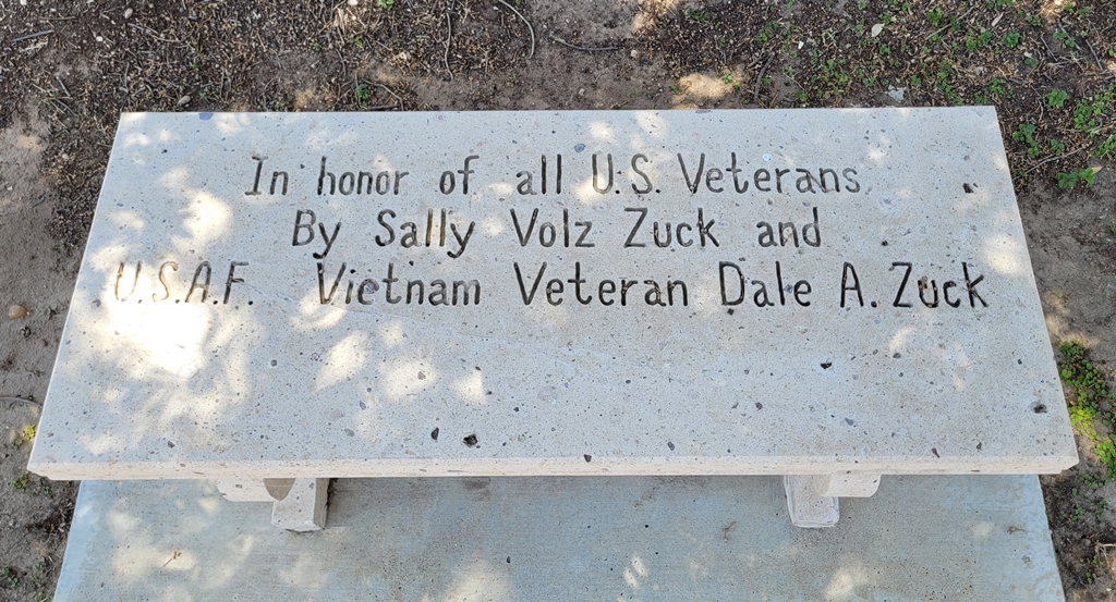 IN HONOR OF ALL U.S. VETERANS MEMORIAL BENCH