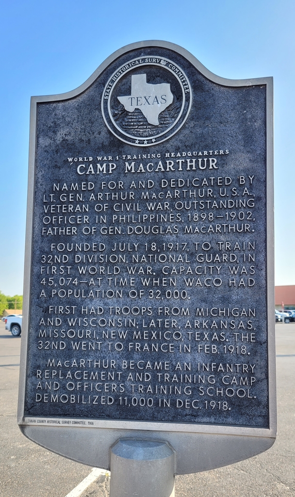 CAMP MACARTHUR WAR MEMORIAL MARKER