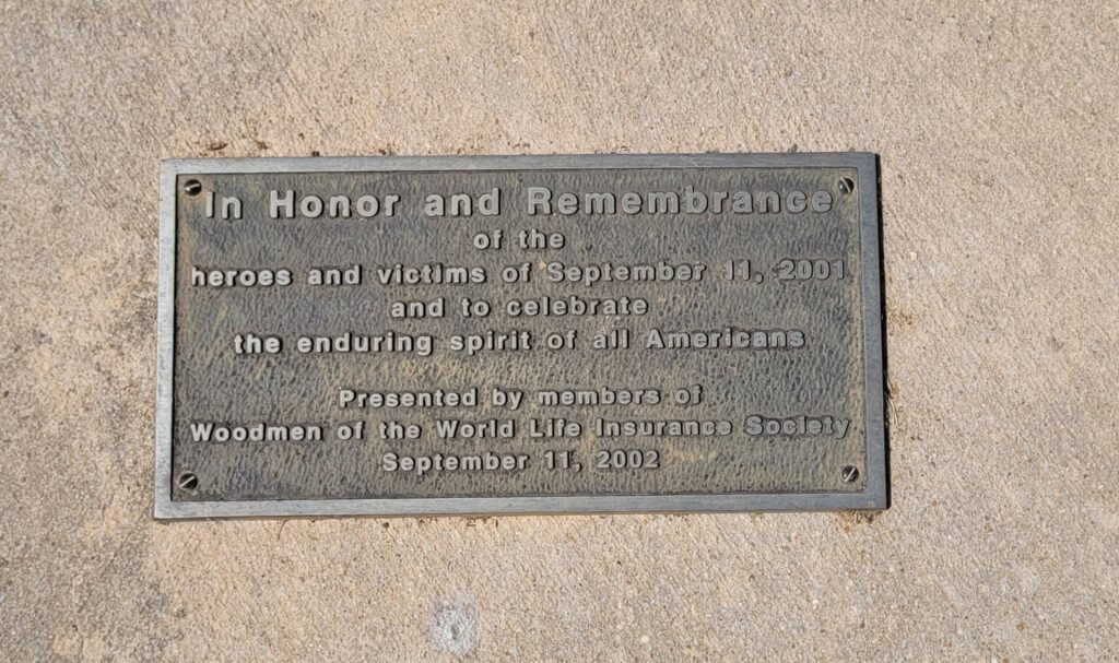 WOODMEN OF THE WORLD LIFE INSURANCE SOCIETY SEPTEMBER 11, 2001 MEMORIAL FLAGPOLE PLAQUE