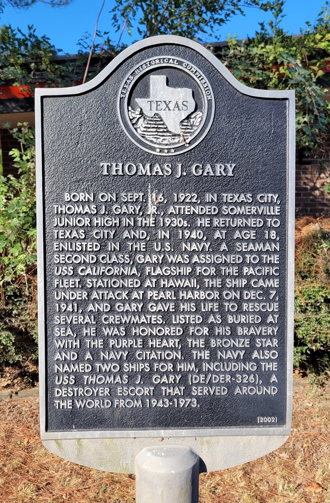 THOMAS J. GARY WAR MEMORIAL MARKER