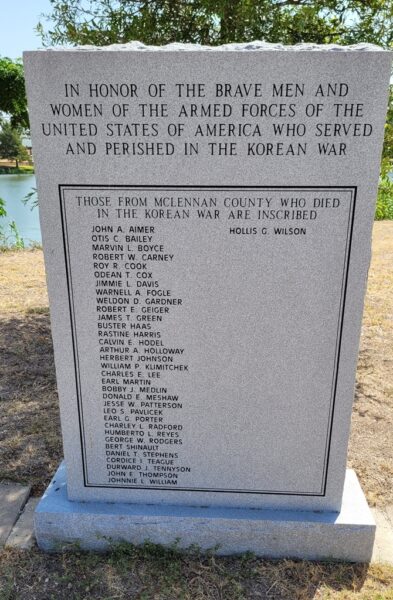 MCLENNAN COUNTY KOREAN WAR MEMORIAL