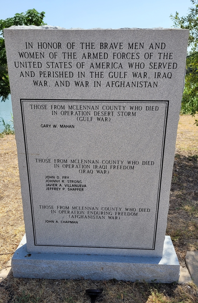 MCLENNAN COUNTY GULF WAR, IRAQ WAR AND AFGHANISTAN WAR MEMORIAL