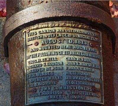 THE 1812 CENTENNIAL CANNON MEMORIAL MARKER