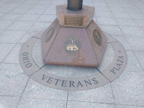 OHIO VETERANS PLAZA MEMORIAL ORNATE FLAG STAFF BASE