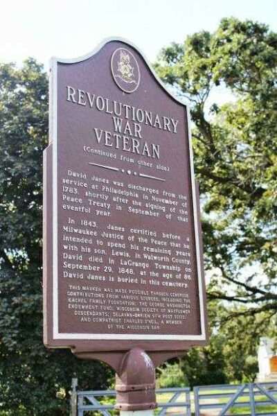 REVOLUTIONARY WAR VETERAN PATRIOT DAVID JONES MARKER BACK