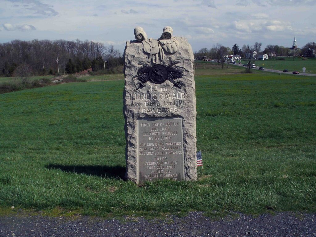12TH ILLINOIS CAVALRY WAR MEMORIAL BACK