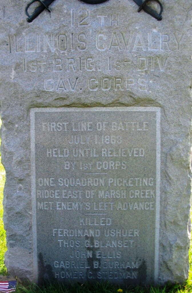 12TH ILLINOIS CAVALRY WAR MEMORIAL STONE A
