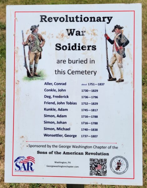 REVOLUTIONARY WAR SOLDIERS BURIED IN BETHLEHAM LUTHERN CHURCH CEMETERY MEMORIAL PLAQUE