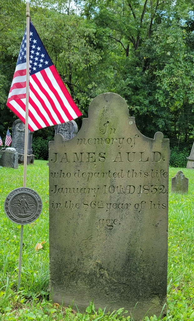 JAMES AULD REVOLUTIONARY WAR SOLDIER MEMORIAL CEMETERY STONE