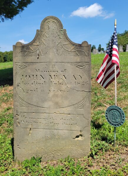 JOHN MCKAY REVOLUTIOANRY WAR SOLDIER MEMORIAL CEMETERY STONE