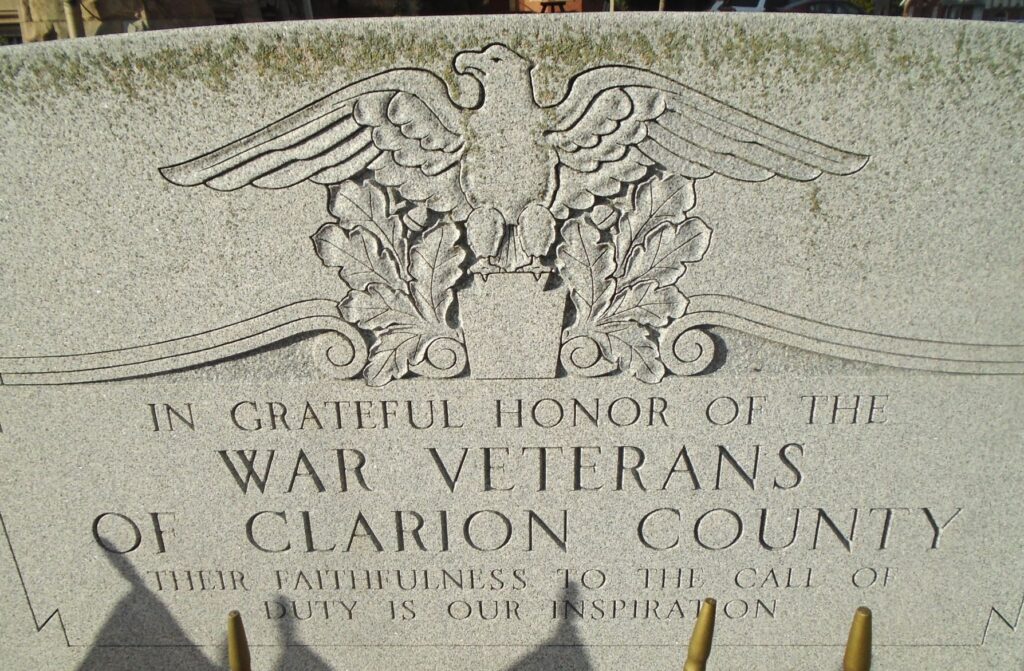 WAR VETERANS OF CLARION COUNTY MEMORIAL CLOSE-UP