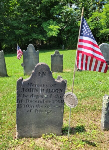 JOHN WILSON REVOLUTIONARY WAR SOLDIER MEMORIAL CEMETERY STONE