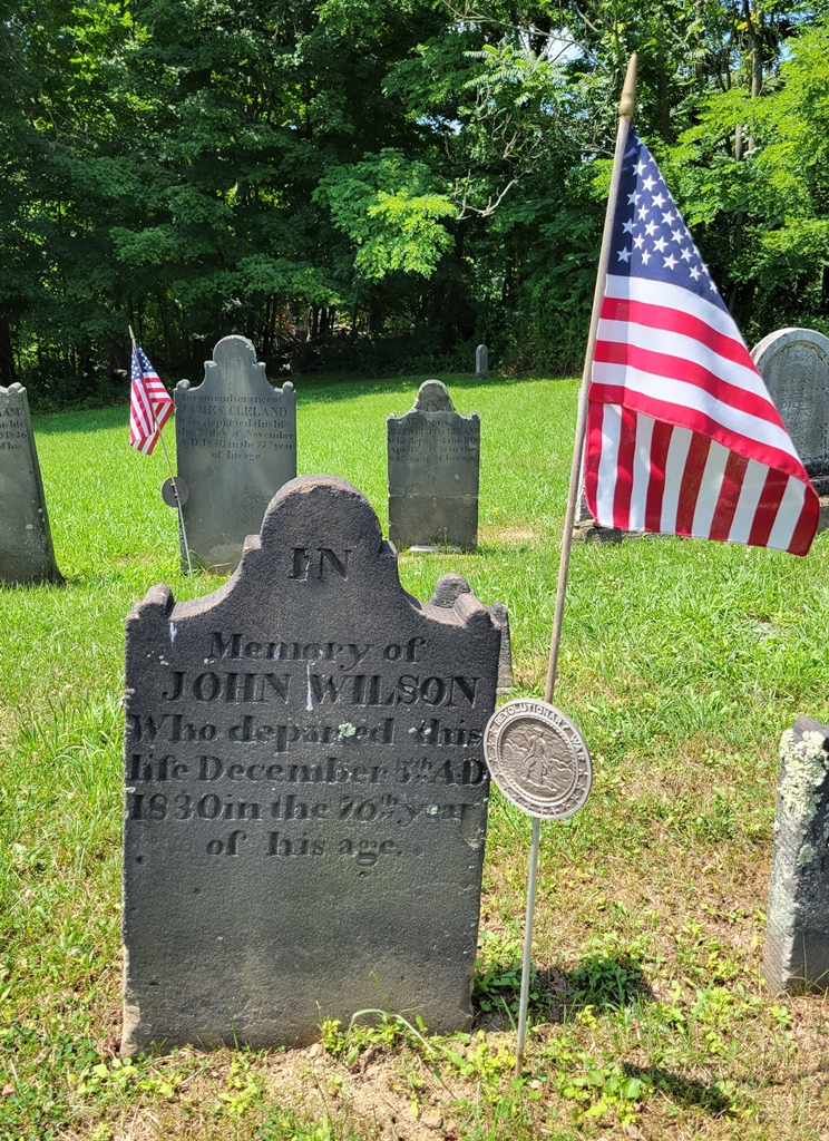 JOHN WILSON REVOLUTIONARY WAR SOLDIER MEMORIAL CEMETERY STONE